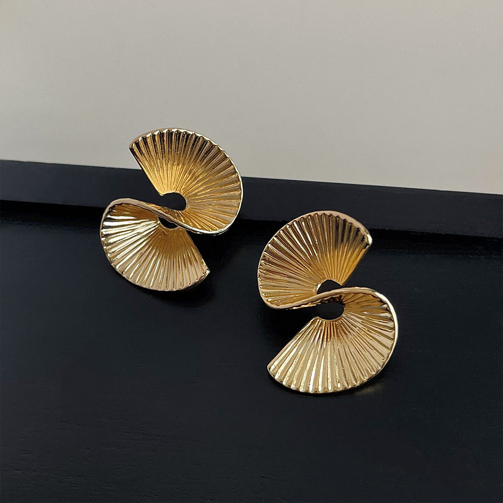 14K gold plated geometric statement earrings, brass jewelry wholesale collection