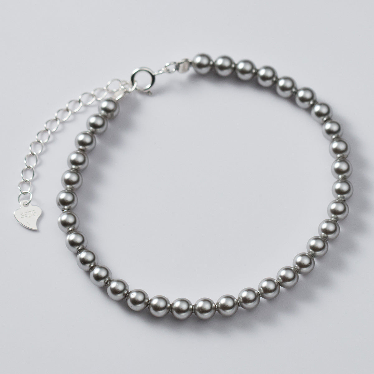 925 Sterling Silver 4mm Pearl Bracelet Set of 5