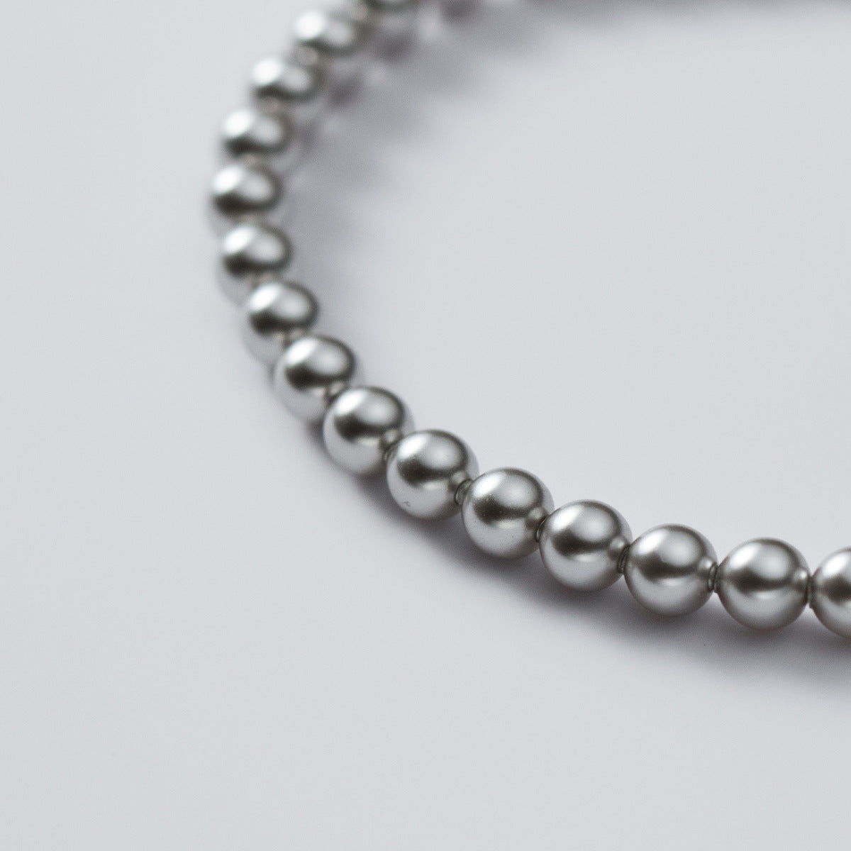 925 Sterling Silver 4mm Pearl Bracelet Set of 5