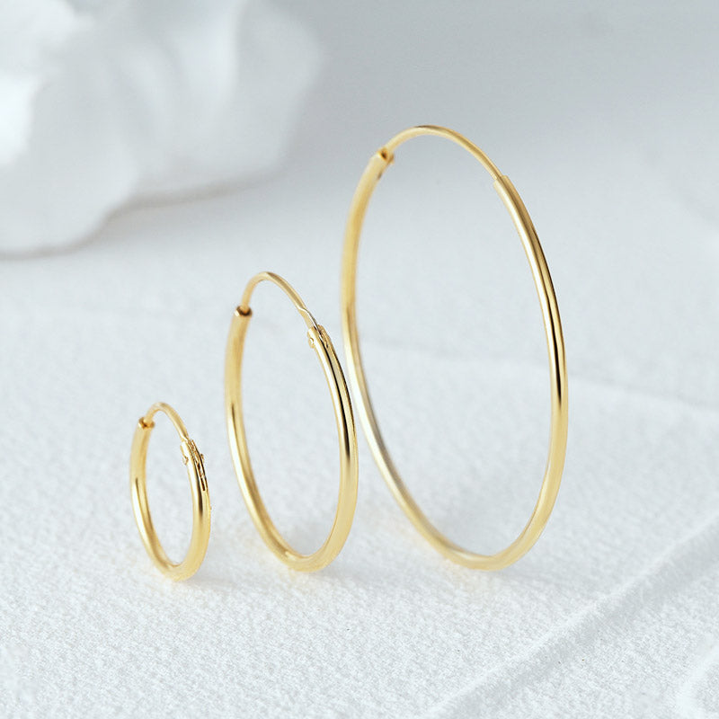 925 sterling silver set of 3 polished hoop earrings (5 sets)