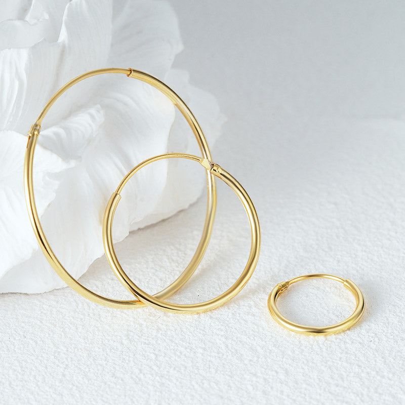 925 sterling silver set of 3 polished hoop earrings (5 sets)