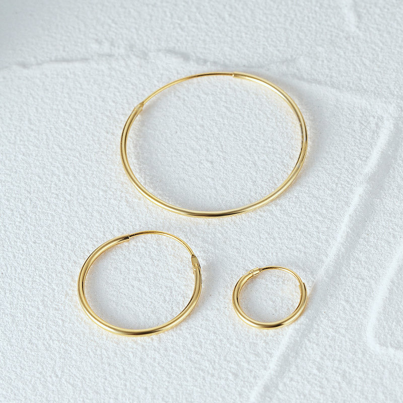 925 sterling silver set of 3 polished hoop earrings (5 sets)