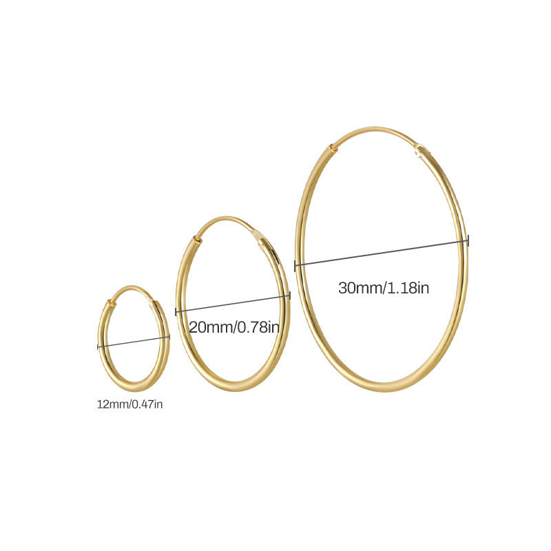 925 sterling silver set of 3 polished hoop earrings (5 sets)