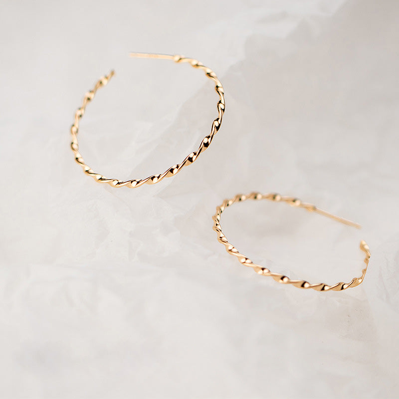 925 silver twist rope C hoop earrings (5 pairs)