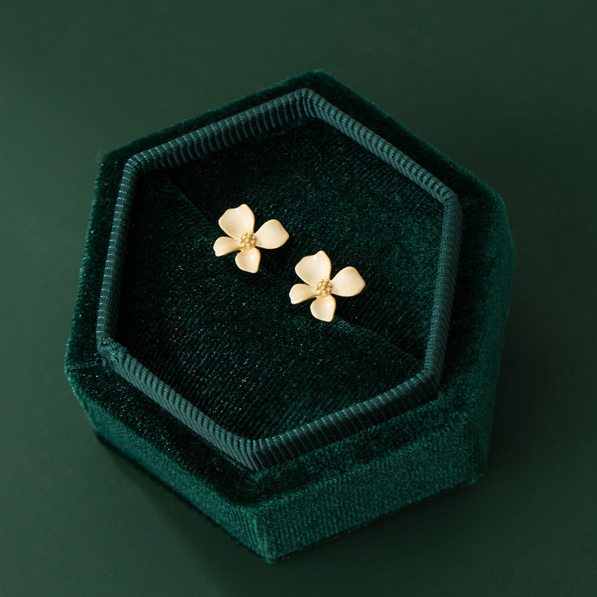 925 sterling silver gold small flower earrings (5 pairs)