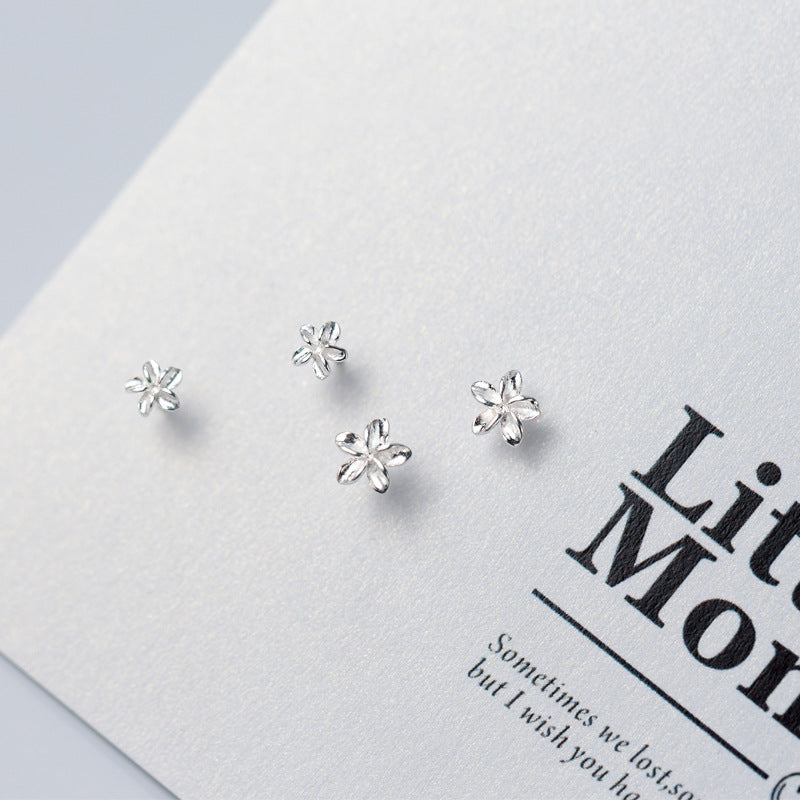 S925 silver small flower stud earrings (5 pair)