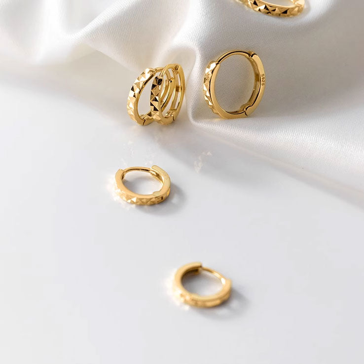 925 silver small hoop earrings (5 pair)