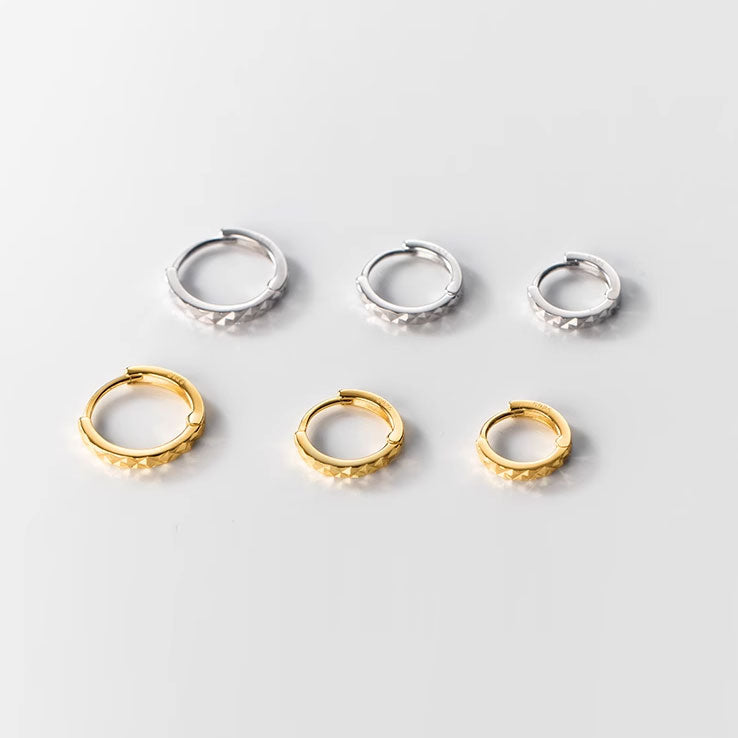 925 silver small hoop earrings (5 pair)