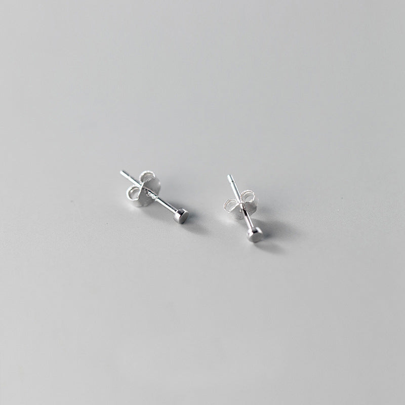 925 silver simple tiny circle stud earrings (5 pairs)