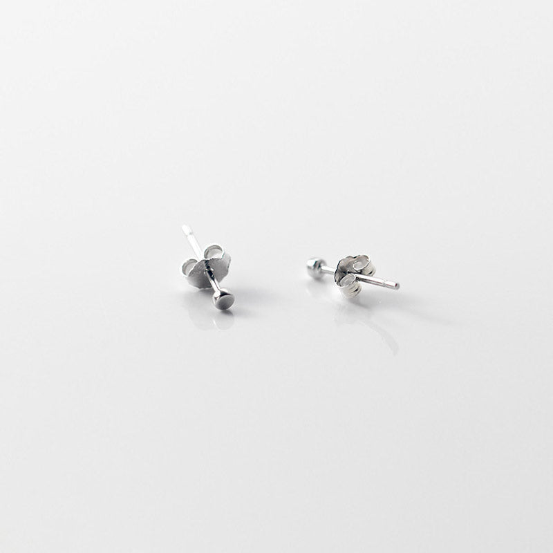 925 silver simple tiny circle stud earrings (5 pairs)