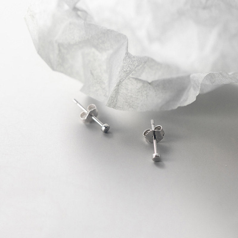 925 silver simple tiny circle stud earrings (5 pairs)