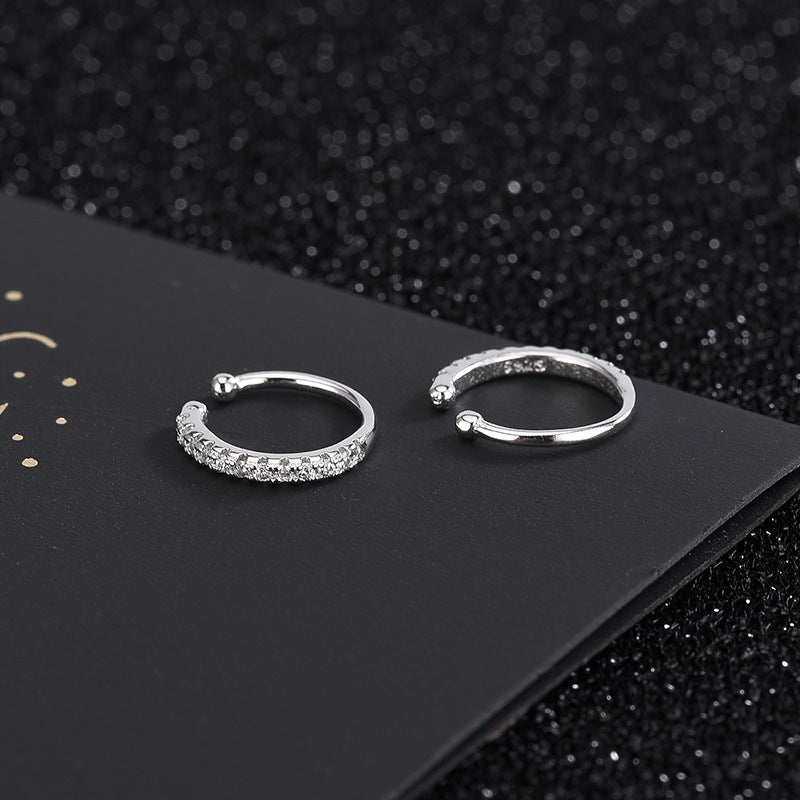 925 sterling silver non-pierced cz encrusted ear cuff earrings (5 pairs)