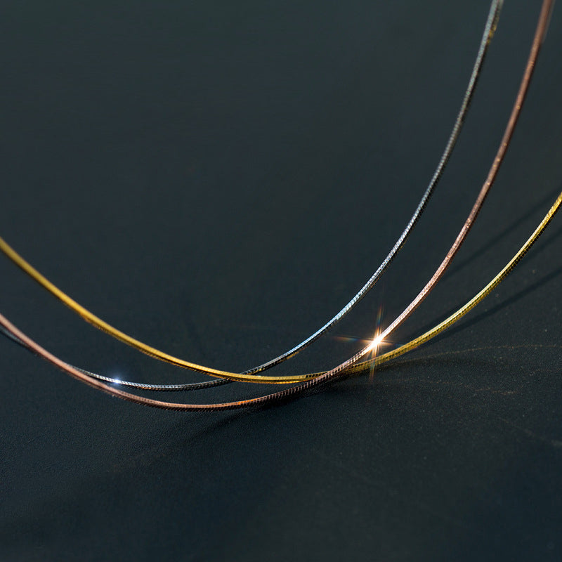 925 simple women snake chain Set of 5