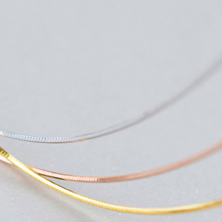 925 simple women snake chain Set of 5