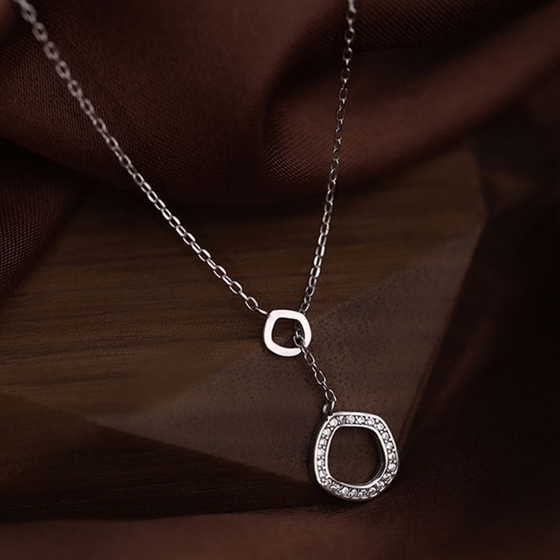 925 sterling silver geometric irregular circle necklace set of 5