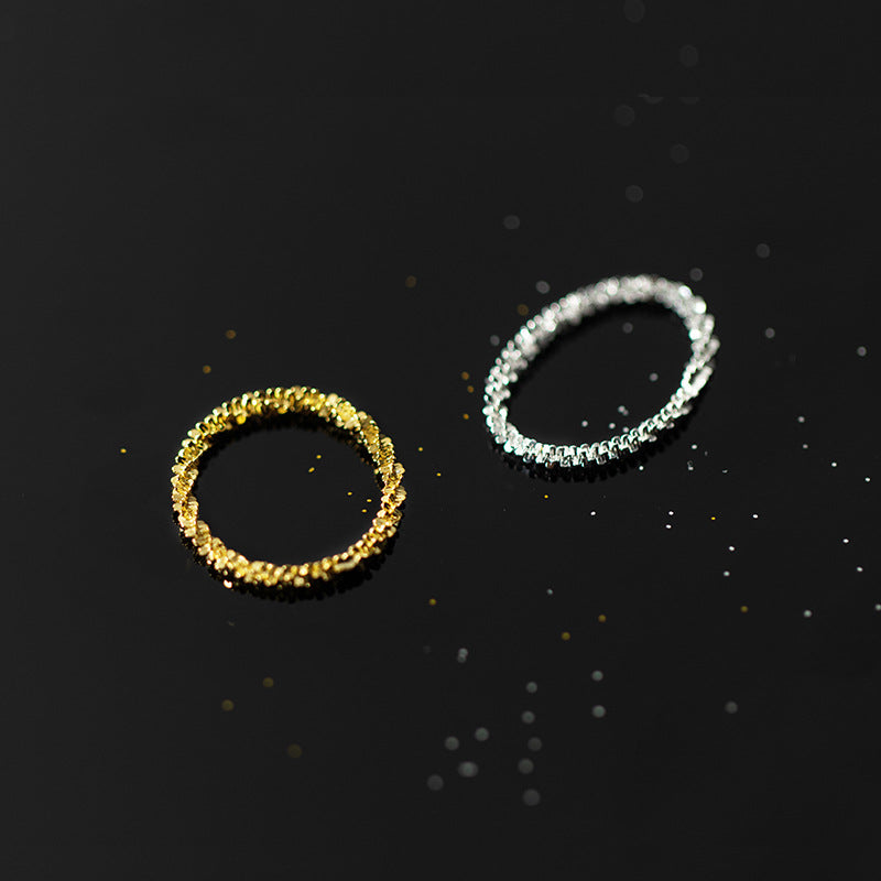Sterling silver bling women rings Set of 5
