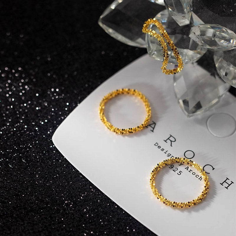 Sterling silver bling women rings Set of 5