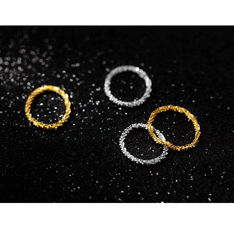 Sterling silver bling women rings Set of 5