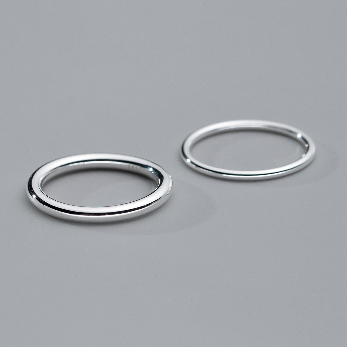 925 sterling silver simple 1.6mm/2.5mm plain stack rings Set of 5