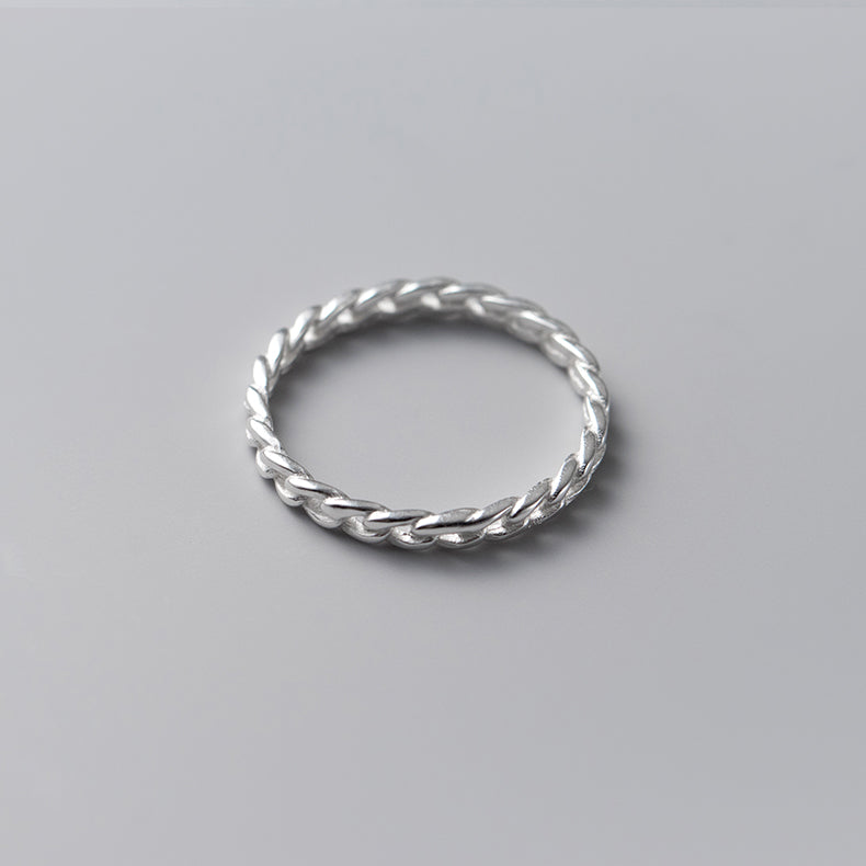 925 sterling silver simple chain exquisite hand ring Set of 5
