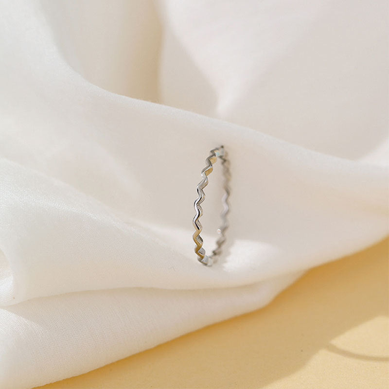 925 silver waving line stackable knuckle rings Set of 5