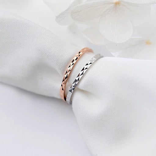 925 sterling silver women line stack ring Set of 5