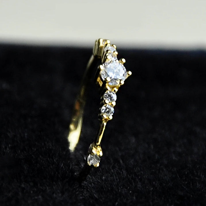 925 sterling silver zircon wedding layer tail ring Set of 5