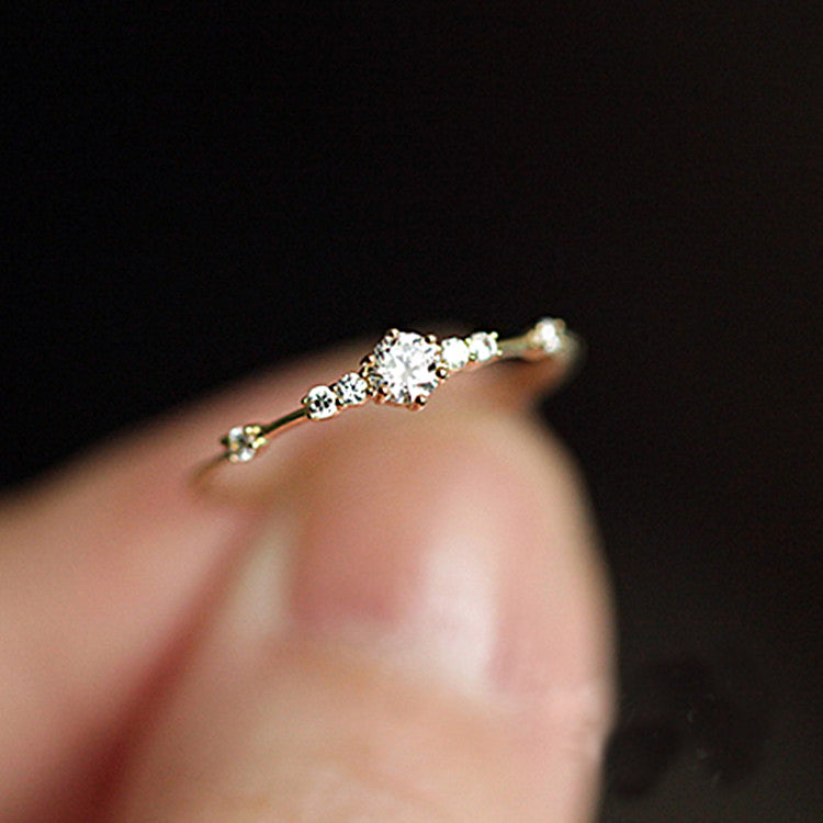 925 sterling silver zircon wedding layer tail ring Set of 5