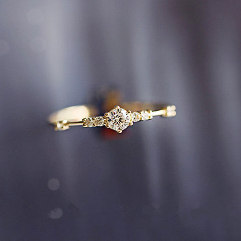 925 sterling silver zircon wedding layer tail ring Set of 5