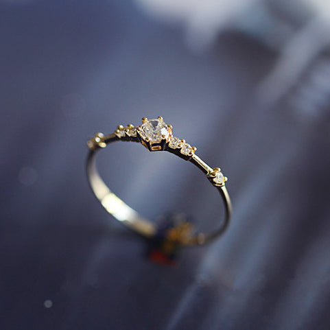 925 sterling silver zircon wedding layer tail ring Set of 5