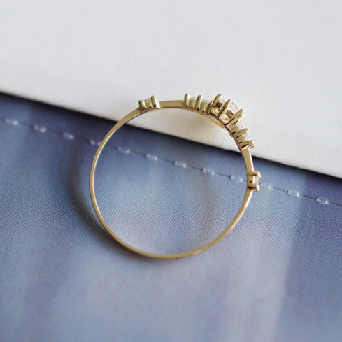 925 sterling silver zircon wedding layer tail ring Set of 5