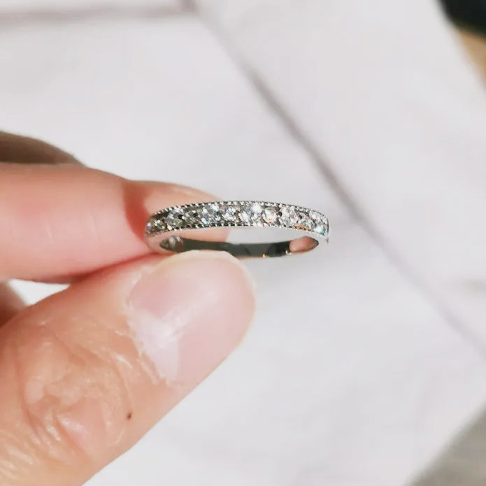 925 sterling silver hollow zircon minimalist engagement rings Set of 5