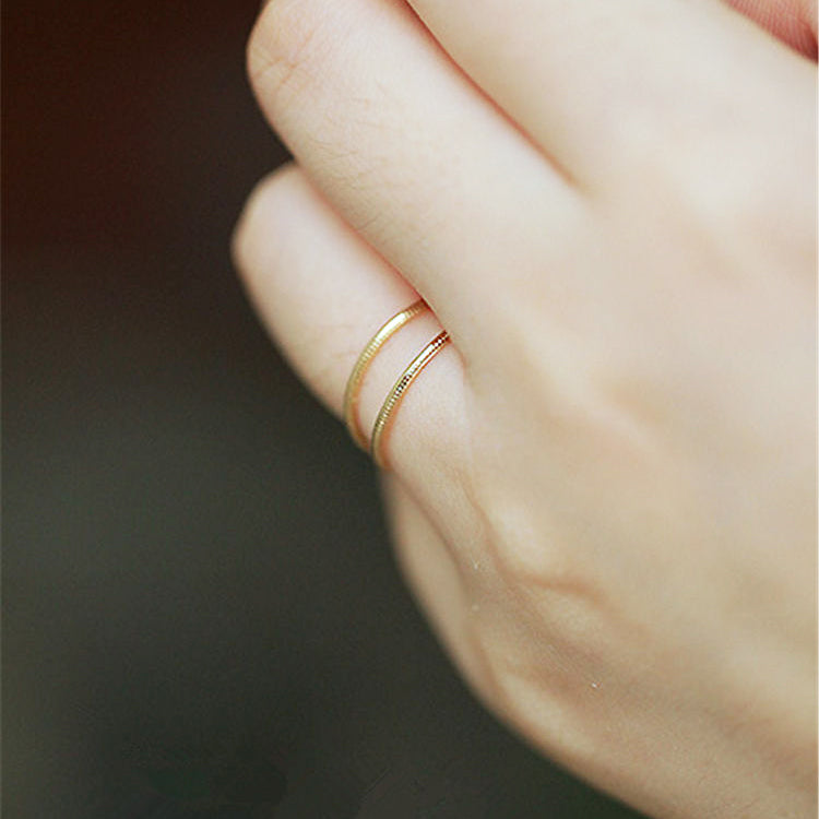 925 sterling silver minimalist stackable thin ring band Set of 5