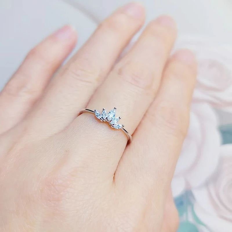 cheap bulk 925 silver flower lotus petal shape ring Set of 5