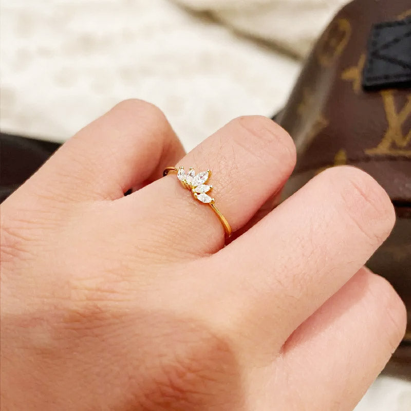 cheap bulk 925 silver flower lotus petal shape ring Set of 5