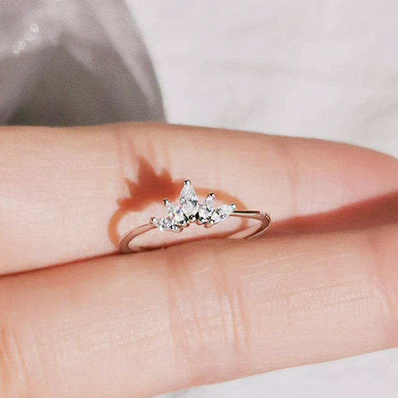 cheap bulk 925 silver flower lotus petal shape ring Set of 5