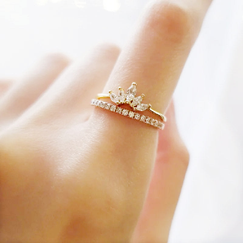 cheap bulk 925 silver flower lotus petal shape ring Set of 5