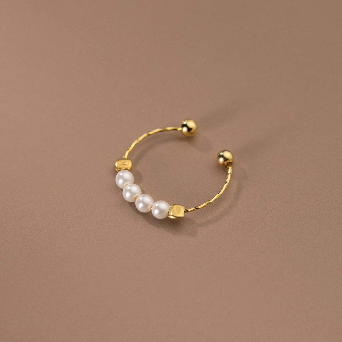 925 sterling silver women adjustable pearl rings Set of 5