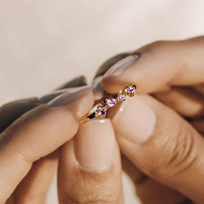 bulk 925 sterling silver row four zircons stacking ring Set of 5