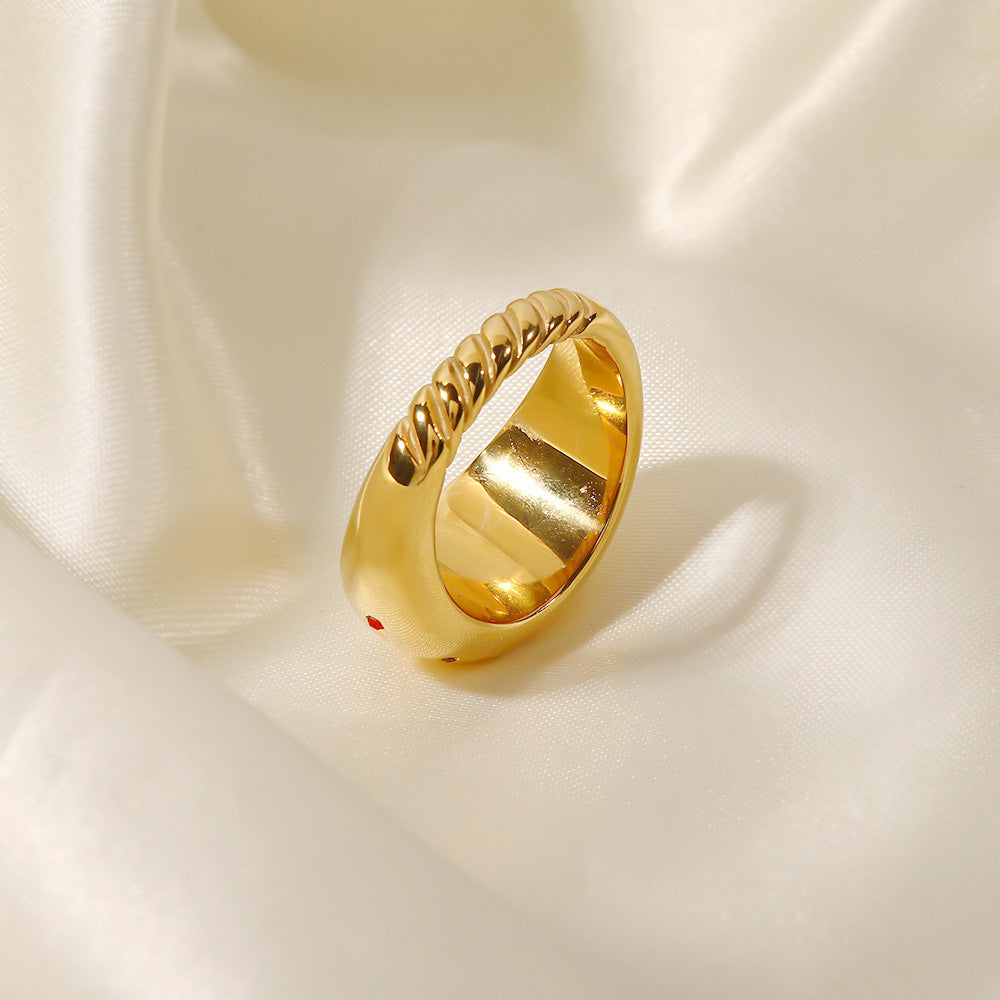 Stainless steel gold chunky color stone star rings Set of 5