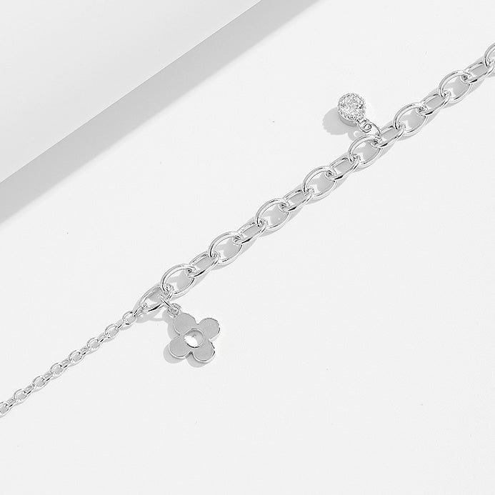 925 sterling silver chain style four-leaf clover charm bracelets Set of 5