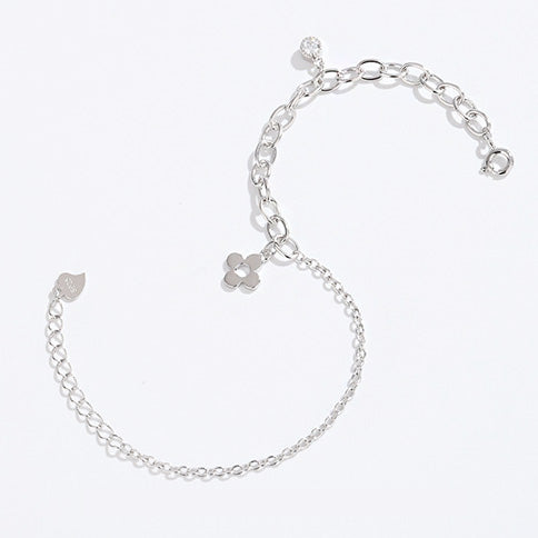 925 sterling silver chain style four-leaf clover charm bracelets Set of 5