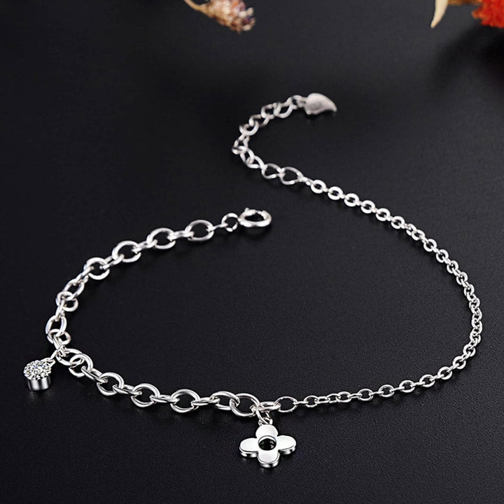 925 sterling silver chain style four-leaf clover charm bracelets Set of 5