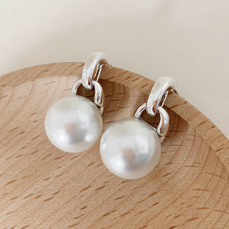 Daily jewelry single pearl stud drop earrings(5 pairs)