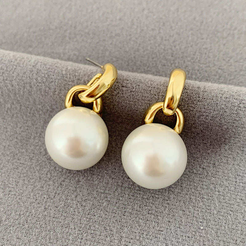 Daily jewelry single pearl stud drop earrings(5 pairs)