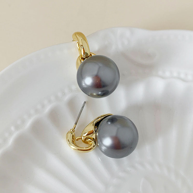 Daily jewelry single pearl stud drop earrings(5 pairs)