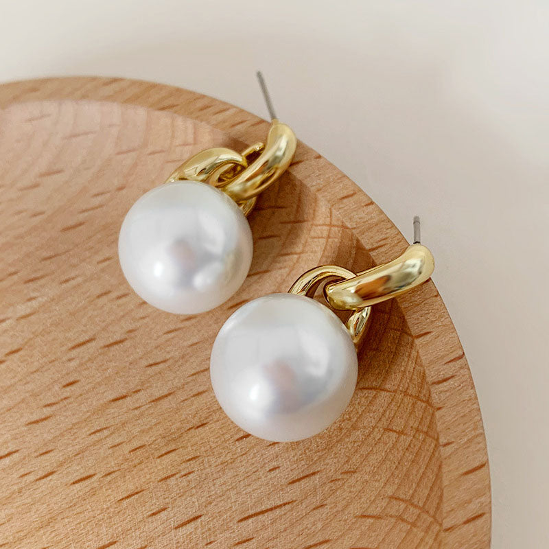 Daily jewelry single pearl stud drop earrings(5 pairs)