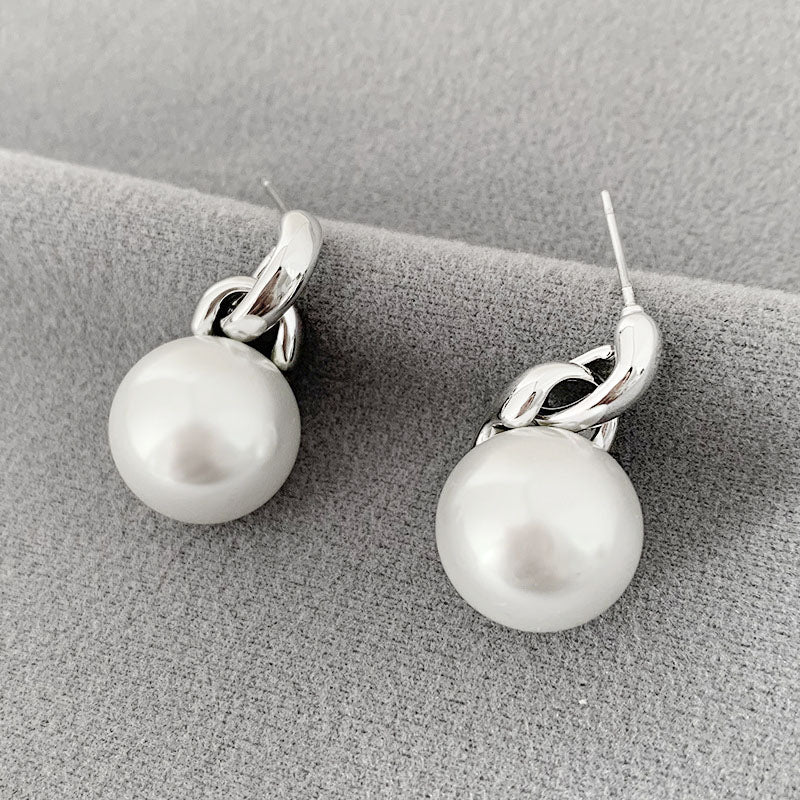 Daily jewelry single pearl stud drop earrings(5 pairs)