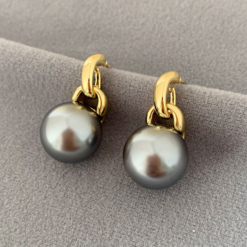 Daily jewelry single pearl stud drop earrings(5 pairs)