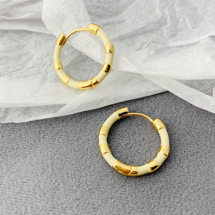 bulk jewelry brass colorful enamel hoop earrings (5 pairs)